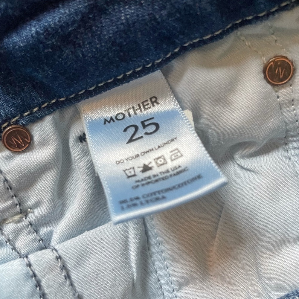MOTHER Women's The Looker Crop in Cry of the Peacock - Picture 6 of 7